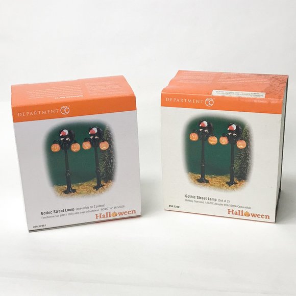 Department 56 Halloween Gothic Street Lamps - 2 Sets - Picture 1 of 9